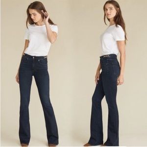 Veronica Beard Beverly Skinny Flare High Rise Jeans Sz 26/2 dark wash chain